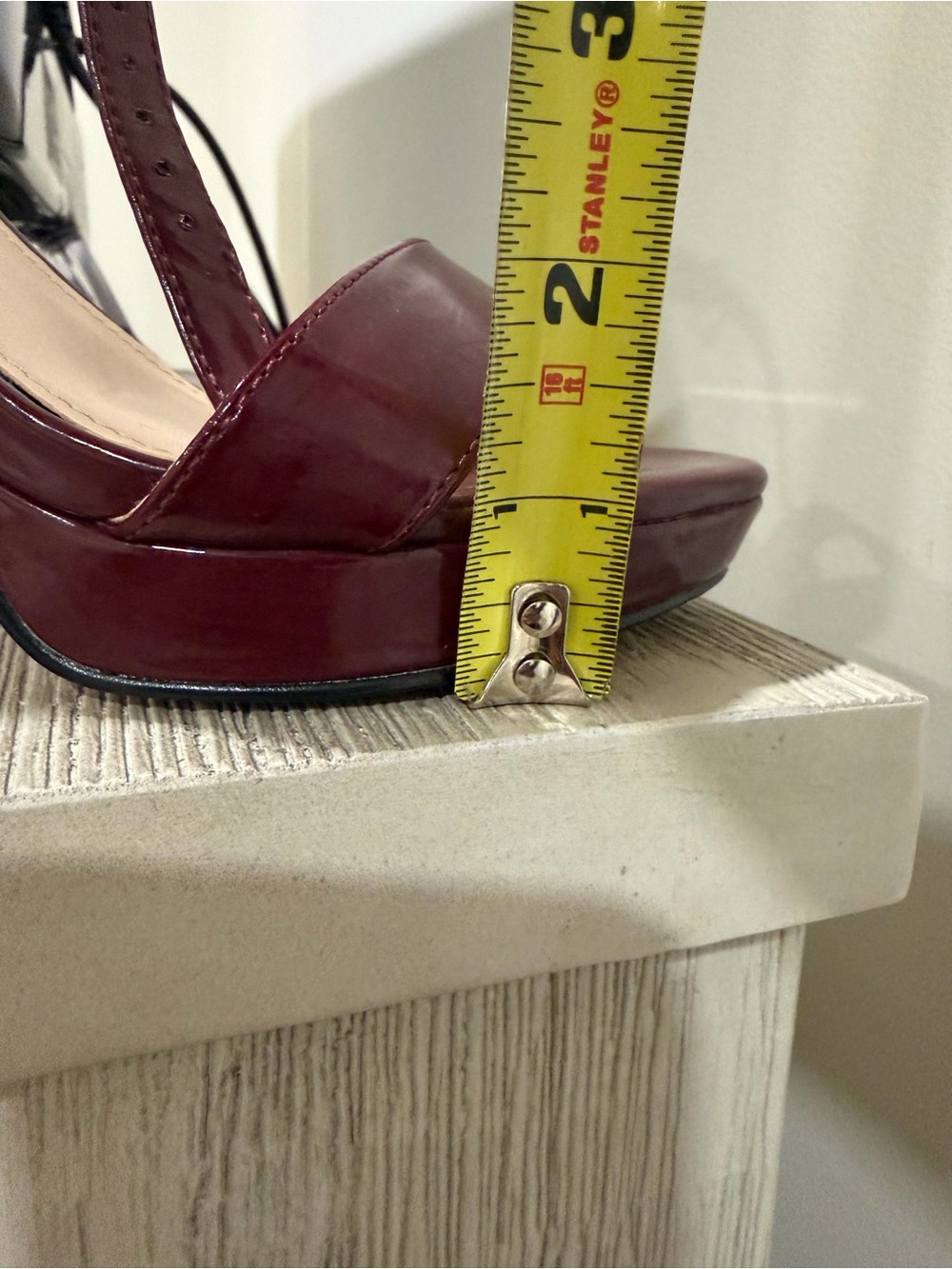 Like new! Nine West Burgundy Patent Ankle-Strap Block Heels - Picture 14 of 14